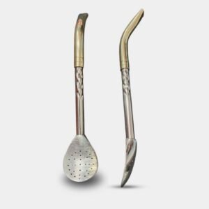 Bombilla caño labrado pico de loro Alpaca Bronce